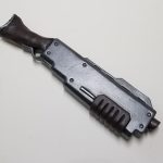 steel pump action shotgun with wooden stock